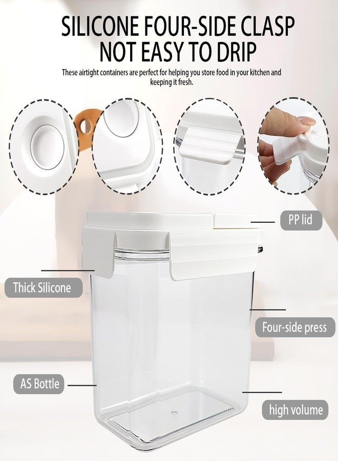 LCJAOF 3Pcs Cereal Storage Container，White Food Storage Container with Flip-Top Lids Plastic Cereal Organizer Dispenser 1.1L/38oz for Grain, Rice and Snacks Kitchen Organizers and Storage - Image 5